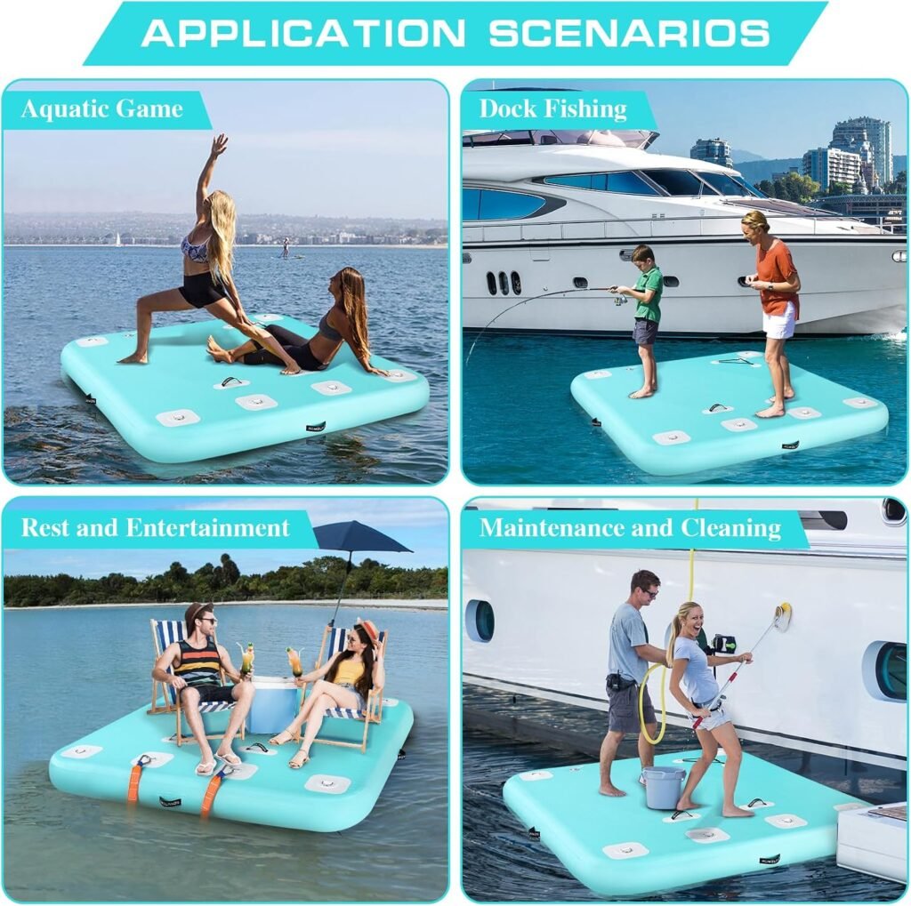 ROMELANDS 6 ft × 5 ft floating dock beside a boat