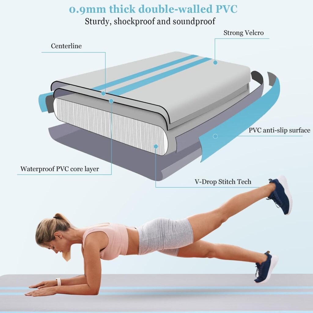 ROMELANDS Tumble Track Mats with Electric Air Pump for Home
